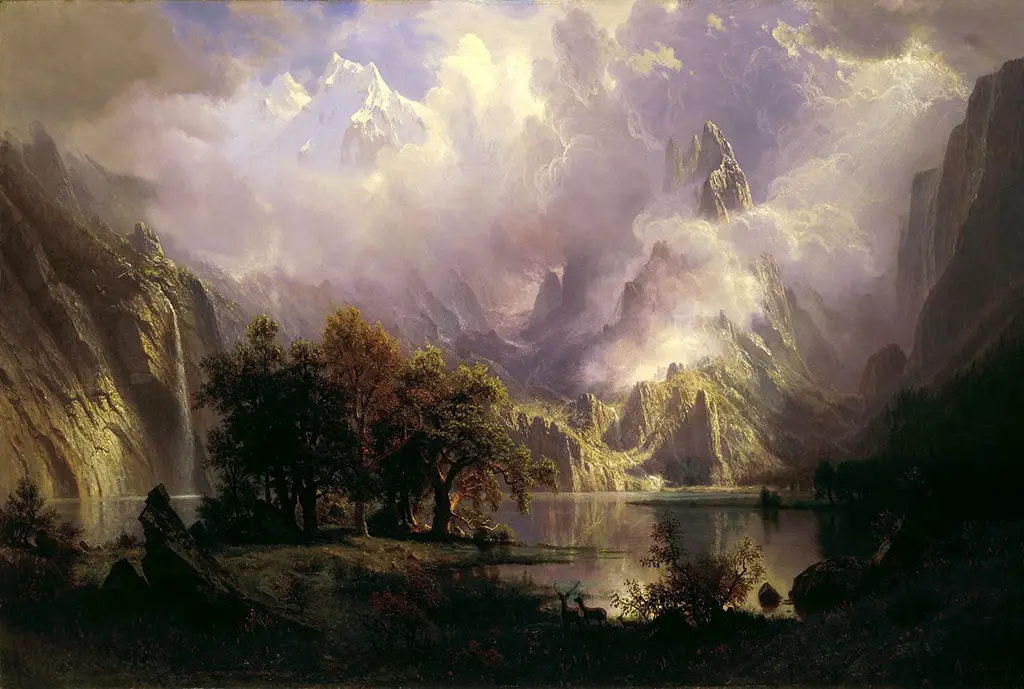 Rocky Mountain Landscape in Detail Albert Bierstadt